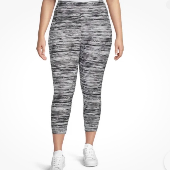 Terra & Sky Pants - Terra and Sky Gray (Space Dye) Tonal High Rise Capri Leggings 1X (16W-18W) NWT